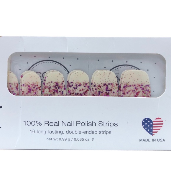 Color Street Nail Sticker Strips in Cannes Fetti Red Purple Gold Glitter Retired - Picture 5 of 5